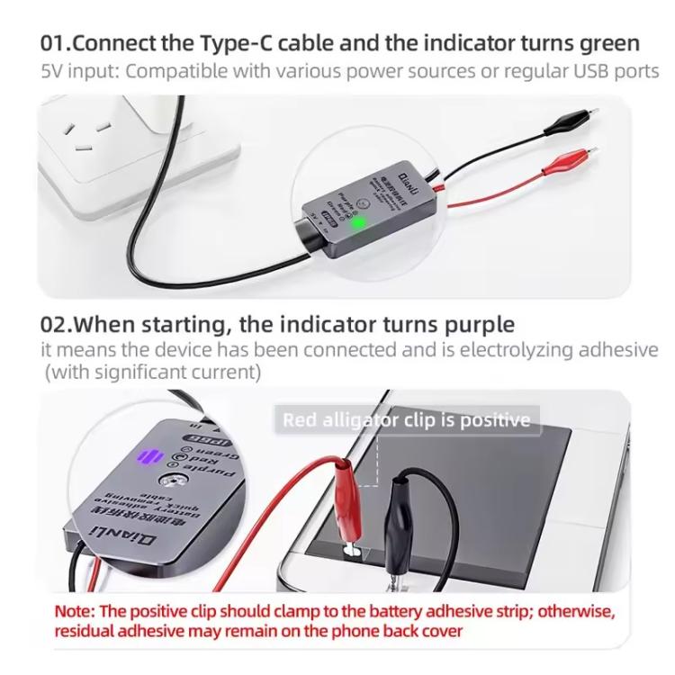 Qianli iP66 Quick Removal Battery Adhesive Cable for iPhone - LED Indicator & Current Protection