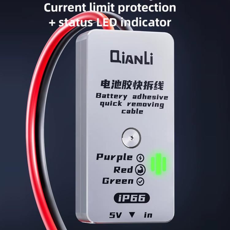 Qianli iP66 Quick Removal Battery Adhesive Cable for iPhone - LED Indicator & Current Protection