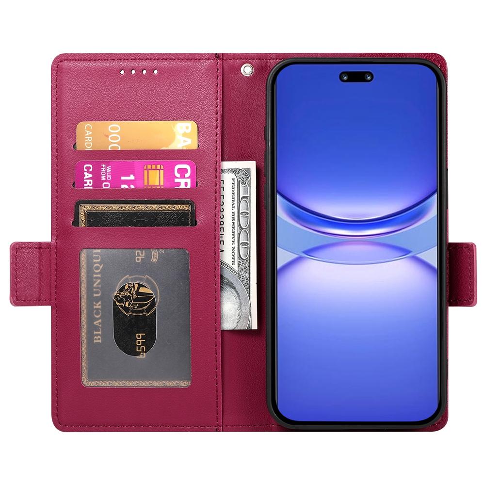 Huawei Nova 13 Pro Magnetic Leather Wallet Case with Card Slots, Stand Function & Full Protection