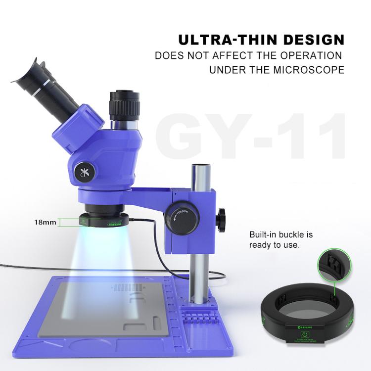 Mijing GY-11 Microscope Touch Ring Light Source - Dustproof, Smoke-proof, Ultra-thin Design with Adjustable LED
