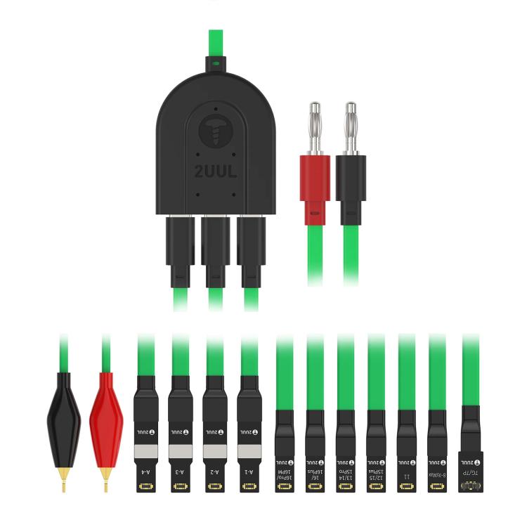 2uul PW02 Mobile Phone Repair Power Cable with 3 Type-C Connectors, Durable 1m Length, Compatible with iOS/Android