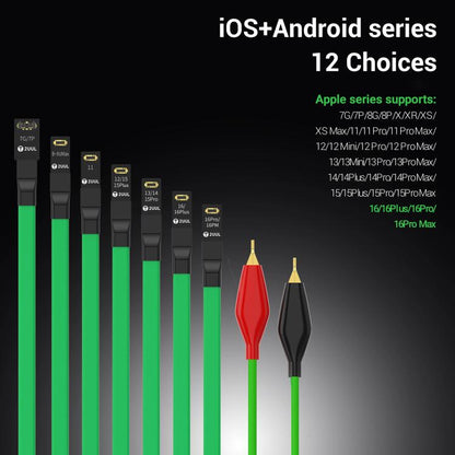 2uul PW02 Mobile Phone Repair Power Cable with 3 Type-C Connectors, Durable 1m Length, Compatible with iOS/Android