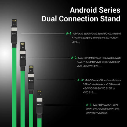 2uul PW02 Mobile Phone Repair Power Cable with 3 Type-C Connectors, Durable 1m Length, Compatible with iOS/Android