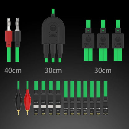 2uul PW02 Mobile Phone Repair Power Cable with 3 Type-C Connectors, Durable 1m Length, Compatible with iOS/Android