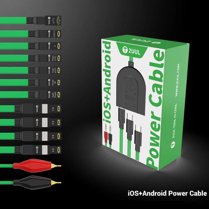 2uul PW02 Mobile Phone Repair Power Cable with 3 Type-C Connectors, Durable 1m Length, Compatible with iOS/Android