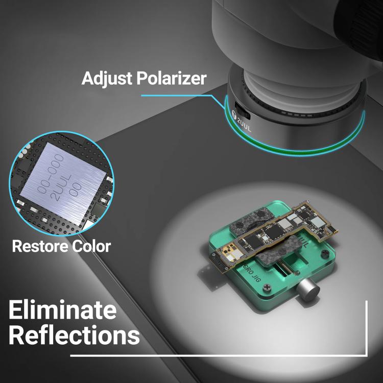 2UUL MS97 Adjustable Polarized Light Source - Dust-Proof, Oil-Proof & Anti-Smoke Microscope Ring Light
