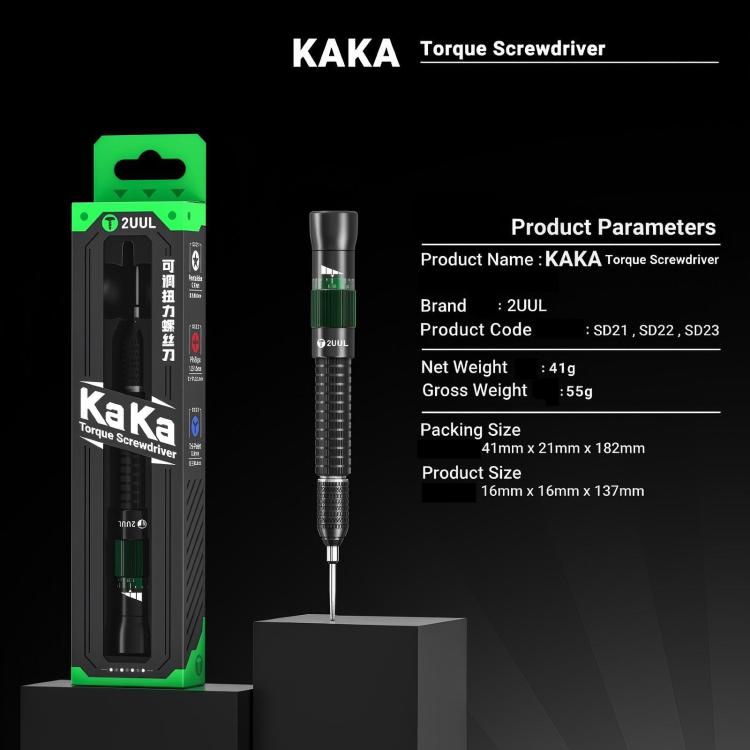 2UUL KAKA Tri-Point 0.6 Adjustable Torque Magnetic Screwdriver with Non-Slip Handle & High-Strength Tip