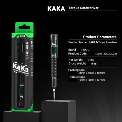 2UUL KAKA Tri-Point 0.6 Adjustable Torque Magnetic Screwdriver with Non-Slip Handle & High-Strength Tip