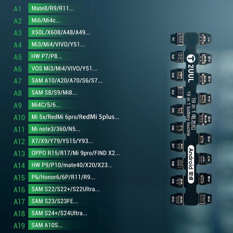 2uul PW06 19-in-1 Android Battery Testing Buckle for Quick Connection & Diagnosis