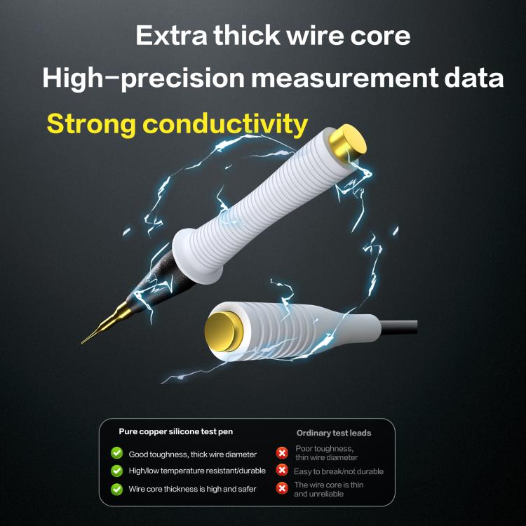 i2C Pure Copper Silicone Probe Detection Pen - Bend Plug Model, -20°C to 200°C, Durable & Accurate