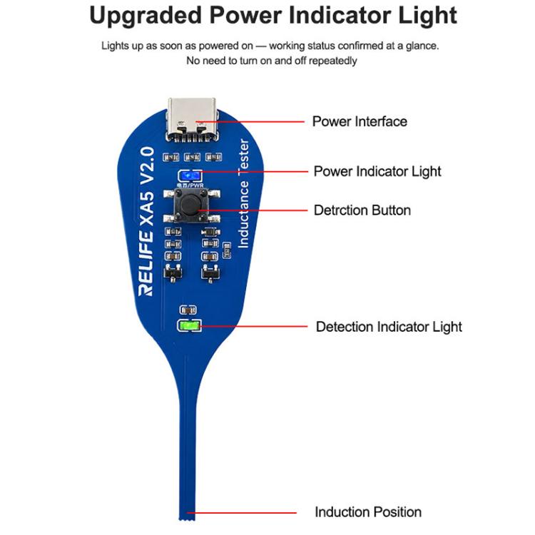 Relife XA5 Type-C High Precision Electromagnetic Induction Tester for Quick Inductor Testing and Fault Detection