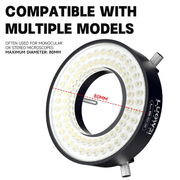 LUOWEI LS03 High Lumen 72 LED Microscope Ring Light, USB Powered, Adjustable Brightness, 38000 LUX