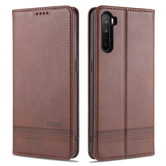 OPPO A91 Leather Wallet Case with Card Holder & Magnetic Closure