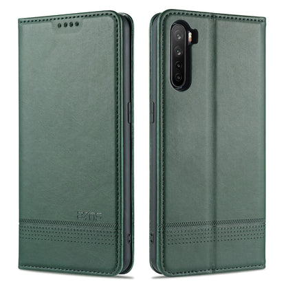 OPPO A91 Leather Wallet Case with Card Holder & Magnetic Closure