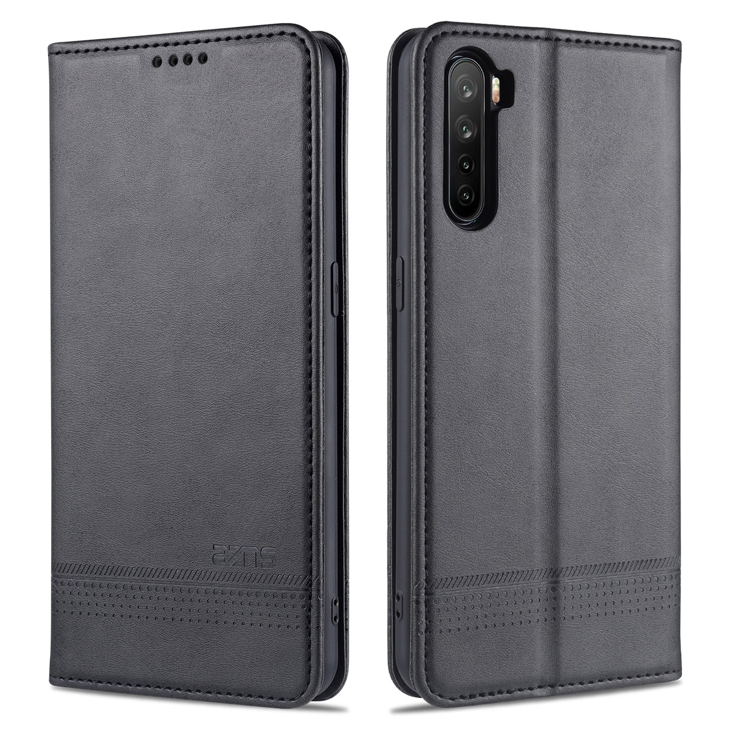 OPPO A91 Leather Wallet Case with Card Holder & Magnetic Closure