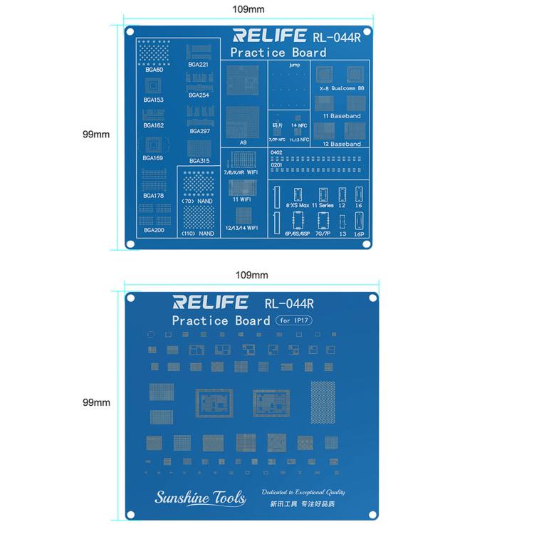 RELIFE RL-044R BGA Chip Connector Socket for iPhone 17 Series - CE Board Welding Test Practice Tool