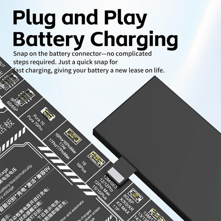 JTX B9 Battery Charging Activation Board (5-9V) for iPhone 6S-17 Pro Max & 400+ Android Models