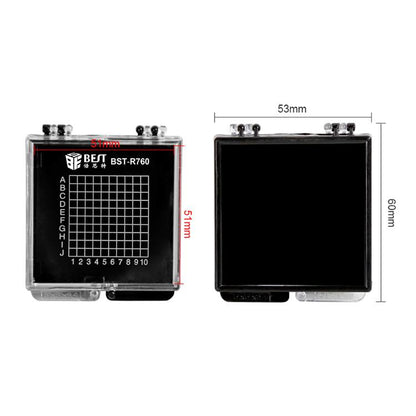 BST-R760 Mini Transparent Anti-Static Chip Storage Box | Self-Adsorbing PS & Silicone | 6x5.3x1cm