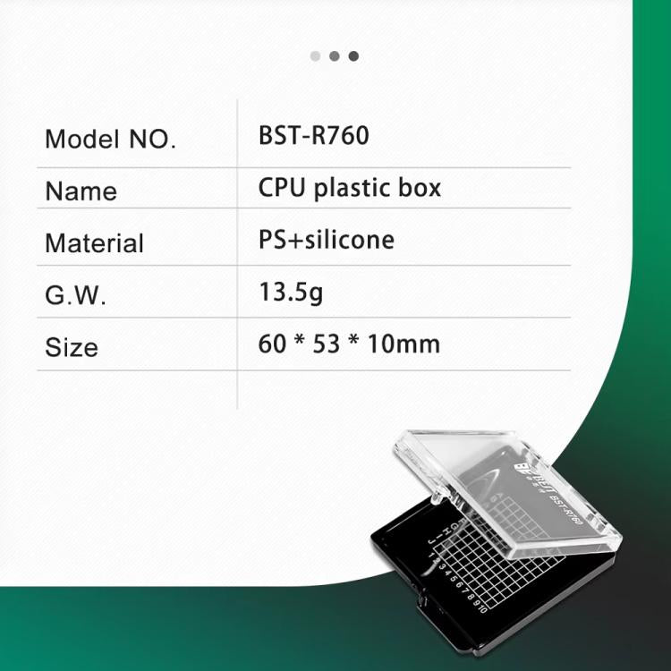 BST-R760 Mini Transparent Anti-Static Chip Storage Box | Self-Adsorbing PS & Silicone | 6x5.3x1cm