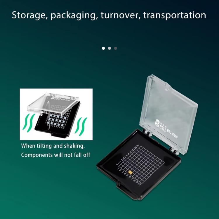 BST-R760 Mini Transparent Anti-Static Chip Storage Box | Self-Adsorbing PS & Silicone | 6x5.3x1cm