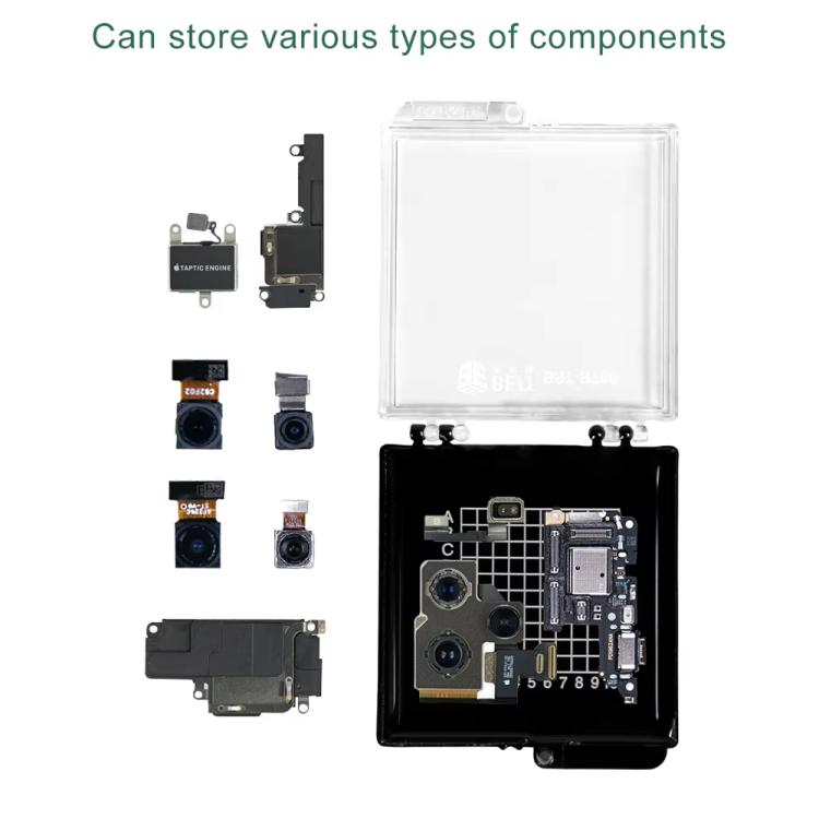 BST-R760 Mini Transparent Anti-Static Chip Storage Box | Self-Adsorbing PS & Silicone | 6x5.3x1cm