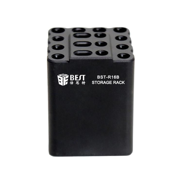 BST-R16B 16-Hole Multi-Function Storage Box for Soldering Iron Tips & Hand Tools, Compact & Safe Design