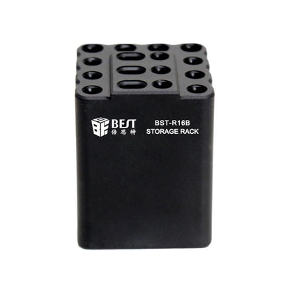 BST-R16B 16-Hole Multi-Function Storage Box for Soldering Iron Tips & Hand Tools, Compact & Safe Design