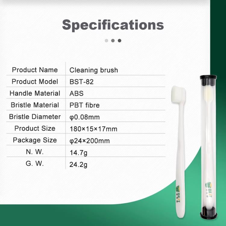 BST-82 Soft Bristled Cleaning Brush for PCB, Camera, CPU & Phone - Ergonomic, Compact Design