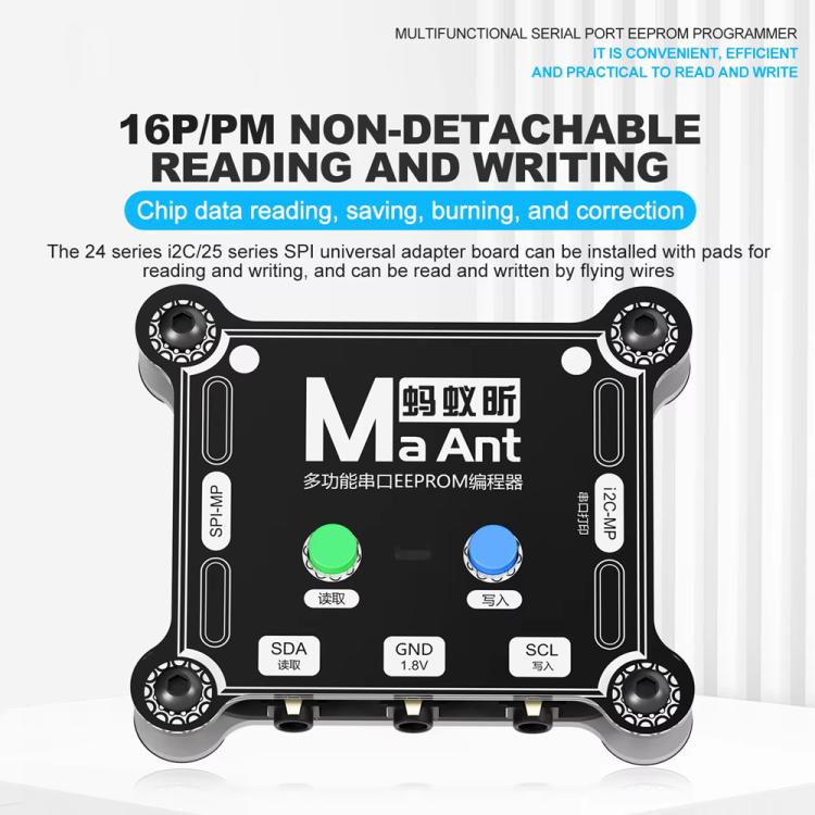MaAnt E1 Multifunctional EEPROM Programmer for Charging IC Chips, Layered Reading/Writing Without Disassembly