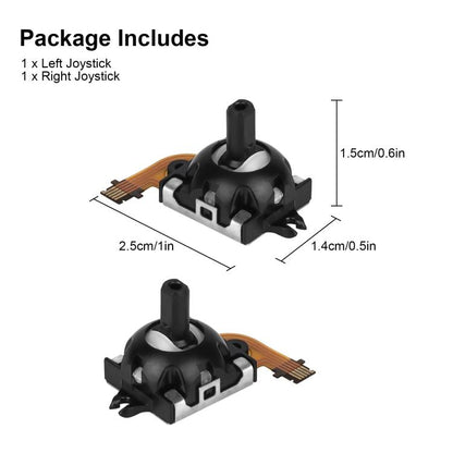 Replacement 3D Hall Effect Analog Joystick Pair for Sony PS5 Portal & PSVR2 Controllers (Black)