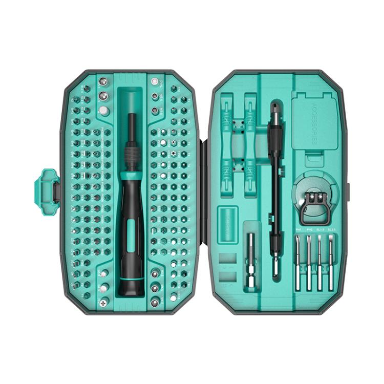 152-in-1 Precision Screwdriver Tool Kit (Black/Green) - Ergonomic Handle, CR-V Steel Bits, Compact Case