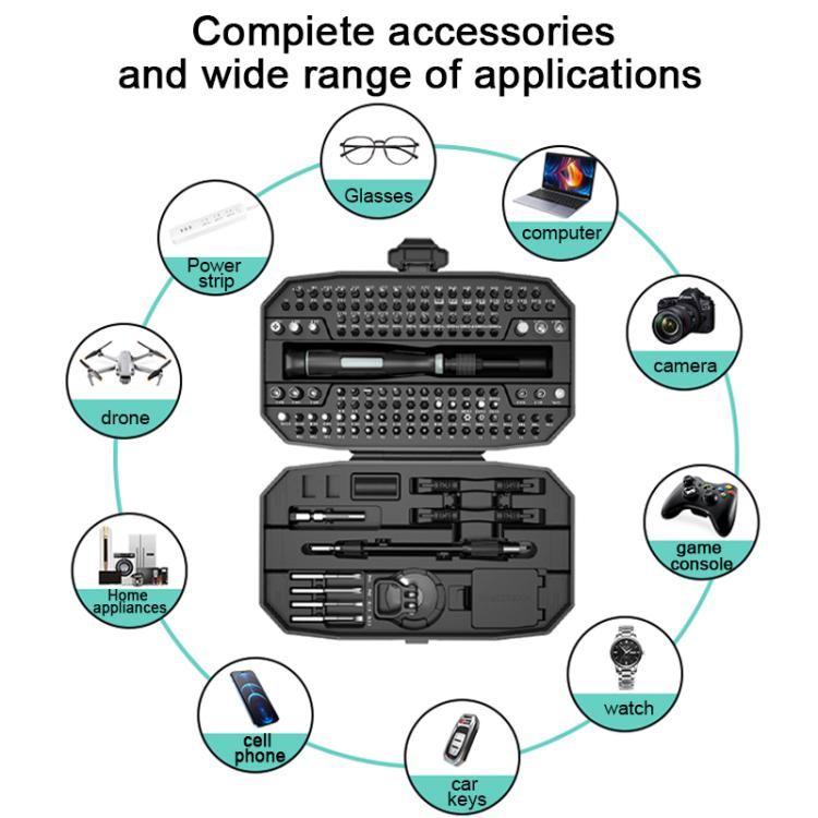 152-in-1 Precision Screwdriver Tool Kit (Black/Green) - Ergonomic Handle, CR-V Steel Bits, Compact Case