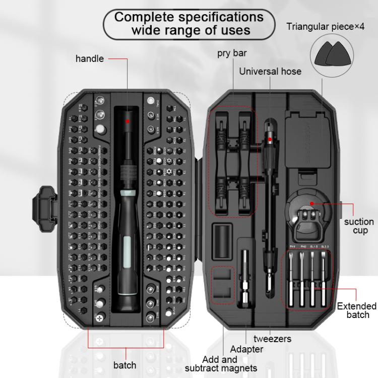 152-in-1 Precision Screwdriver Tool Kit (Black/Green) - Ergonomic Handle, CR-V Steel Bits, Compact Case