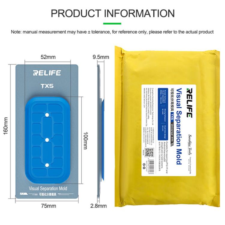 Relife TX5 Visual Separation Mold for iPhone 12-17 Pro Max & Android Phones - Safe, Compatible & Efficient