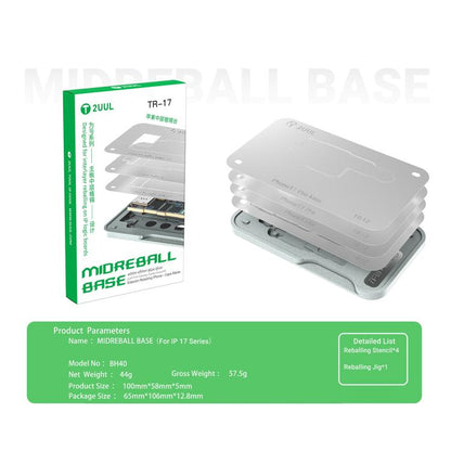 2uul BH40 BGA Reballing Stencil Platform Set for iPhone 17 Series - Mid Layer Alignment & Magnetic Support