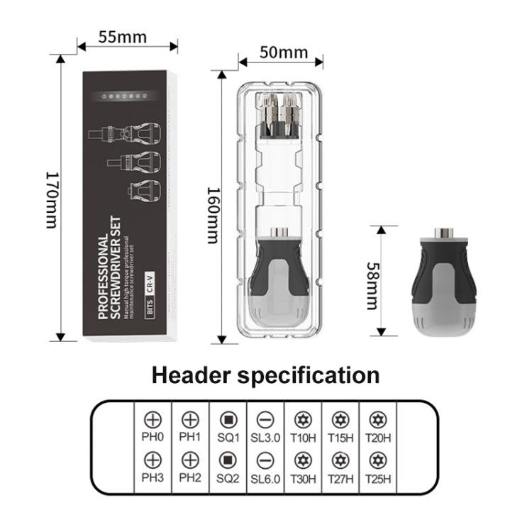 15-in-1 Mini Manual Ratchet Screwdriver Set with Precision Bits for Electronics, Laptops, and Smartphones