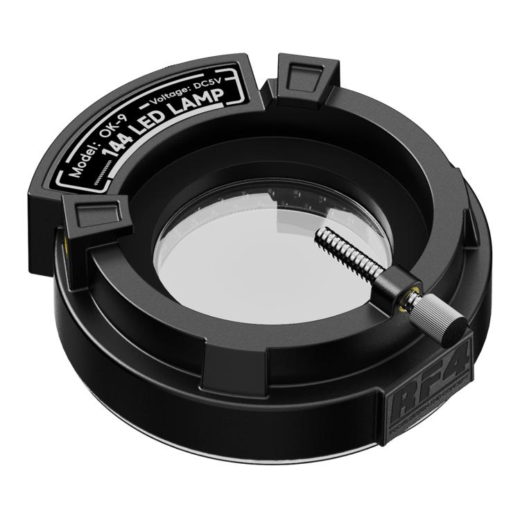 RF4 OK-9 Adjustable LED Ring Light (144pcs) for Binocular/Trinocular Stereo Microscopes - Black, Easy Install