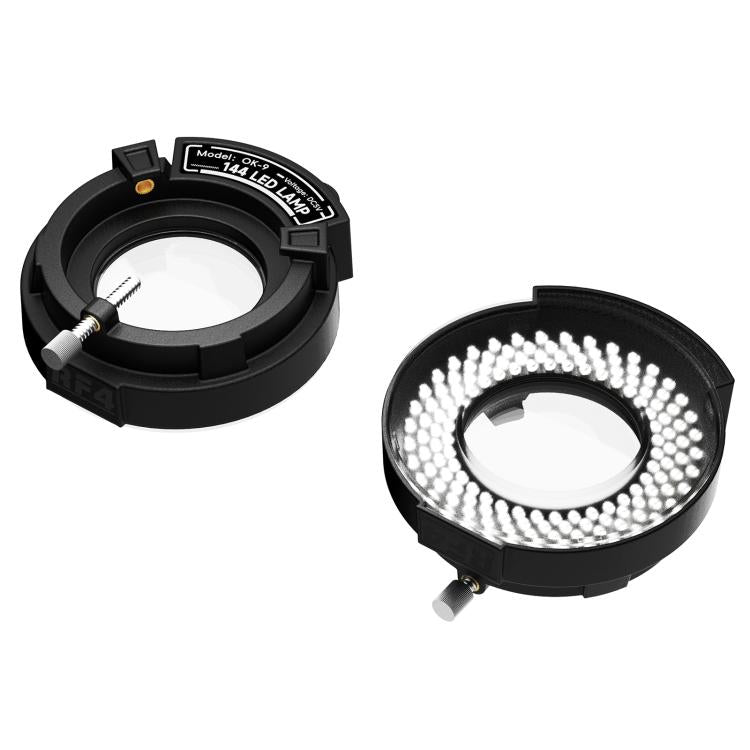 RF4 OK-9 Adjustable LED Ring Light (144pcs) for Binocular/Trinocular Stereo Microscopes - Black, Easy Install