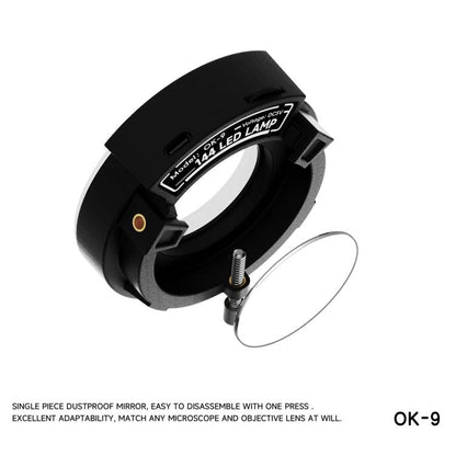 RF4 OK-9 Adjustable LED Ring Light (144pcs) for Binocular/Trinocular Stereo Microscopes - Black, Easy Install