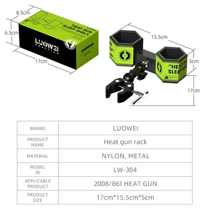 LUOWEI LW-304 861DW Hot Air Gun Bracket with Adjustable Angles, Sleep Function & Universal Clamp
