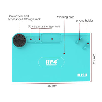 RF4 RF-PO15 High-Temperature Resistant Silicone Pad with Storage Stand - Flame-Retardant & Non-Slip Design