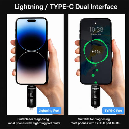 OSS T6 Smart Charging Port Tester with Blue Indicator Light, Type-C/Micro Compatibility
