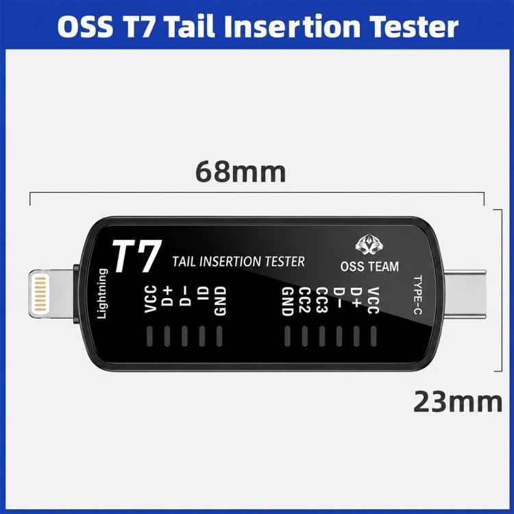 OSS T6 Smart Charging Port Tester with Blue Indicator Light, Type-C/Micro Compatibility