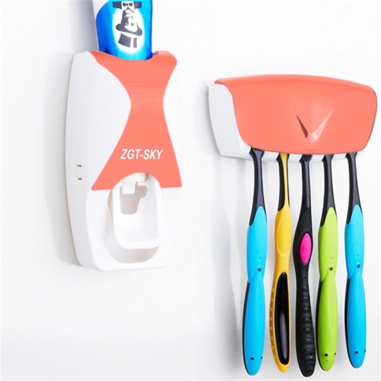 Automatic Toothpaste Dispenser Family Set with 5 Toothbrush Holder