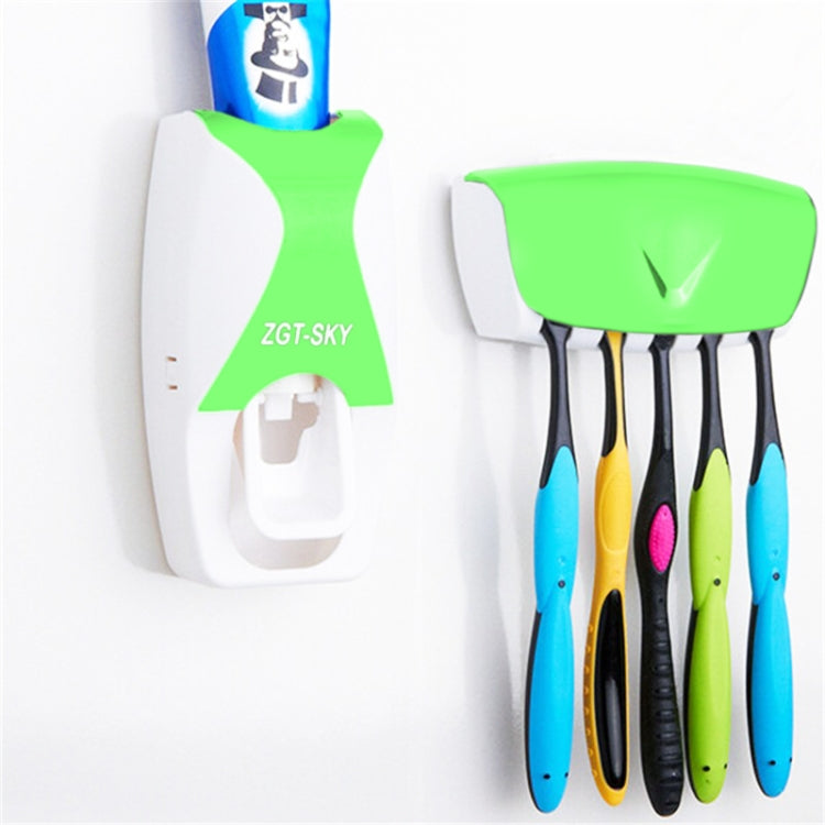 Automatic Toothpaste Dispenser Family Set with 5 Toothbrush Holder