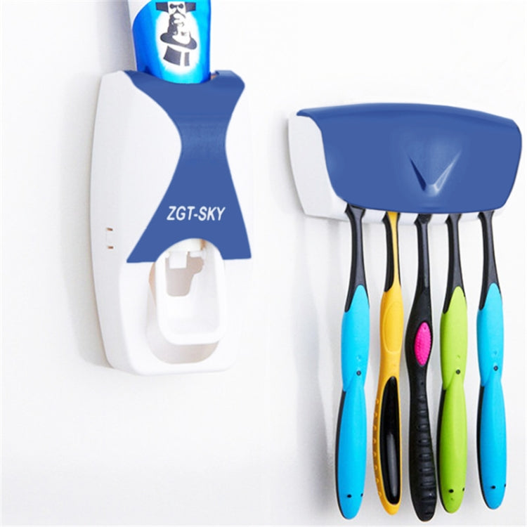 Automatic Toothpaste Dispenser Family Set with 5 Toothbrush Holder