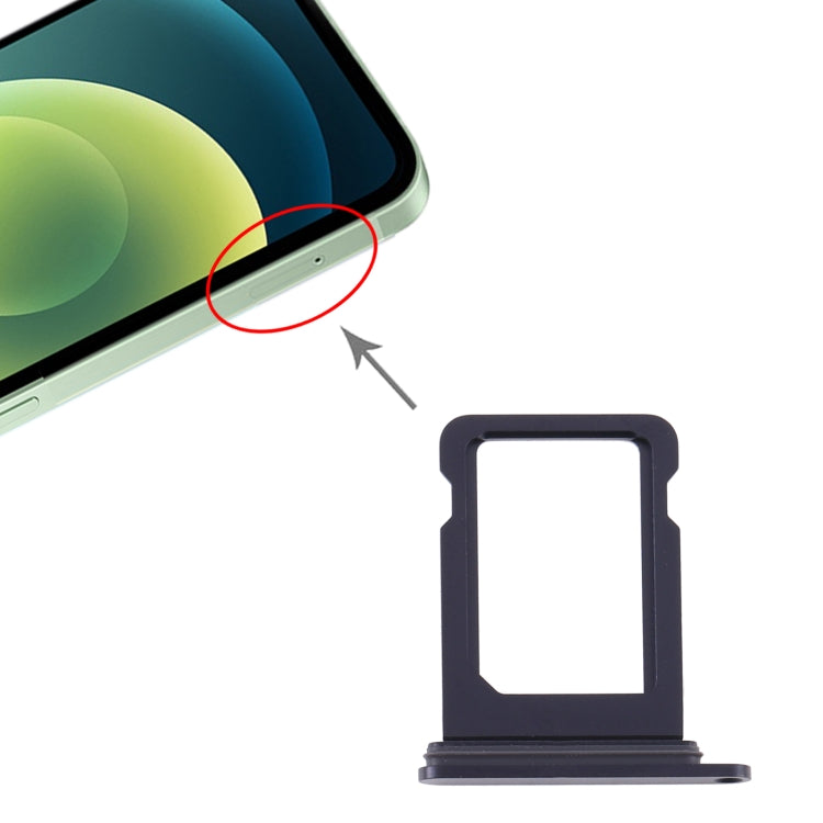 iPhone 12 SIM Card Tray Replacement (Black) - Compatible, High Quality, Professional Installation Recommended