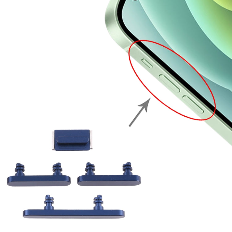 iPhone 12 Power and Volume Control Button Replacement Set (Blue) - Quality Assurance Checked
