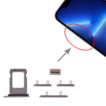 iPhone 13 Pro SIM Card Tray, Volume Control Key, Power Button & Mute Switch (Graphite) - Replacement Parts