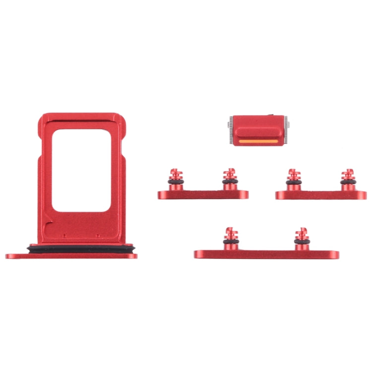 Red SIM Card Tray with Side Keys for iPhone 13 - Volume Control, Power Button & Mute Switch Replacement
